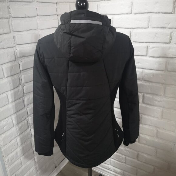Hyba Ladies Size Medium Black Zipper Closure Hooded Casual / Athletic Jacket - Picture 2 of 11